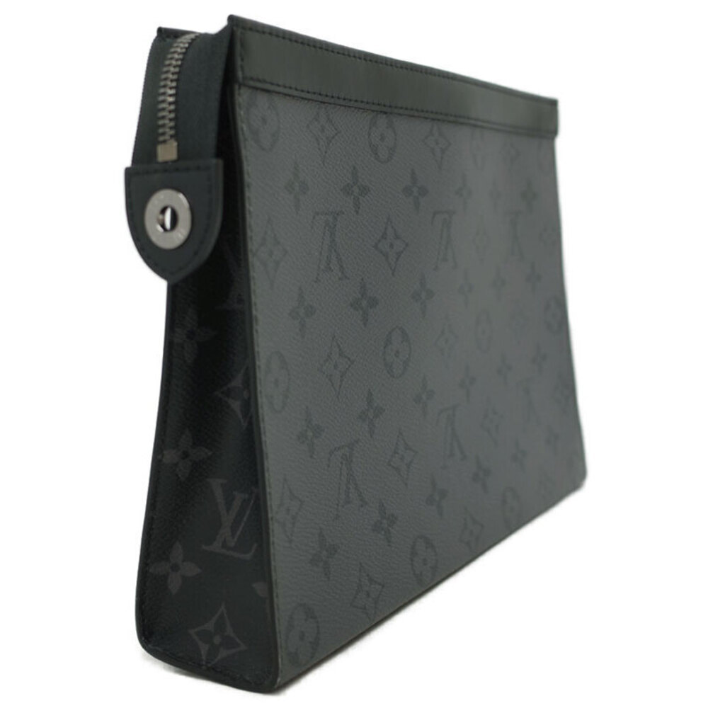 Louis Vuitton Black Monogram Reverse Voyage Eclipse Pochette Bag Clutch